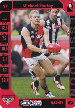 2015 Team Zone AFL Team #17 Michael Hurley Front